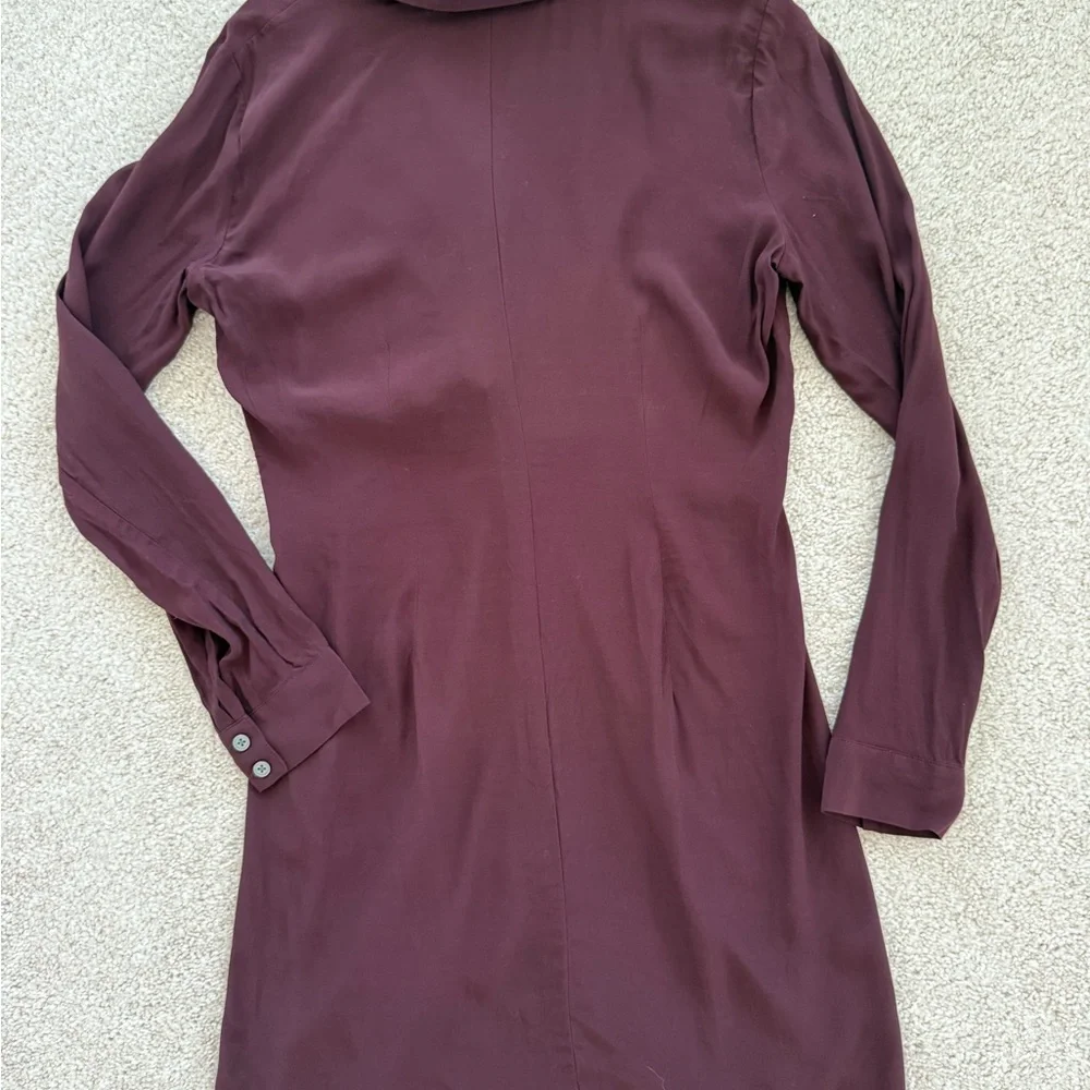 LOFT Deep Burgundy Twist Front Shirt Dress (6) - Picture 9 of 9